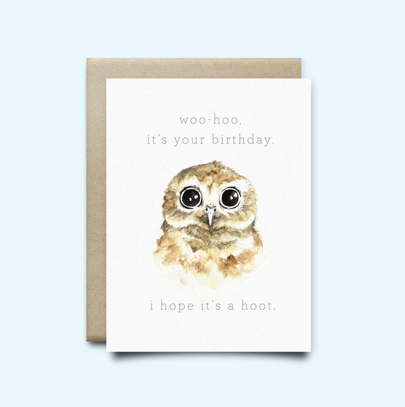 Owl Greeting Card woohoo It's Your Birthday. I Hope Etsy Canada
