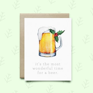 Carte de Noël de bière | Carte Pour Les Fêtes | Carte Punny | Carte drôle | Carte Saisonnière | Carte de Noël amusante, carte de bière, carte de Noël punny, cadeau bière