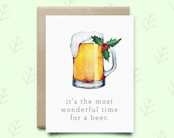 Beer Christmas Card  | Holiday Card | Punny Card | Funny Card | SeasonalCard | funny christmas card,beer card,punny christmas card,beer gift