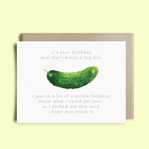 PRINTABLE Pickle Greeting Card  | Birthday Card | Watercolor Card, printable card, printable birthday card, funny card, pickle card,pun card