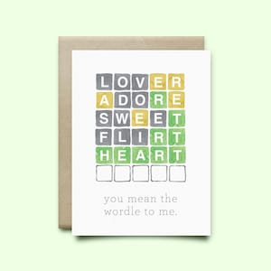 Carte Wordle LOVE | Carte Saint-Valentin | Carte anniversaire,Saint-Valentin,carte wordle, funny valentine,cute card,funny card,funny lover,wordle lover