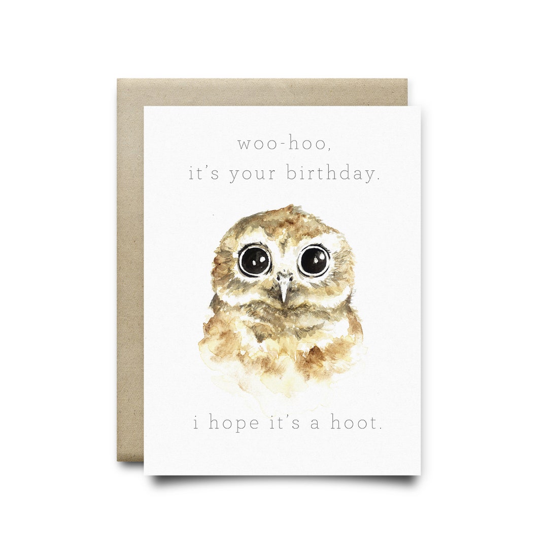 PRINTABLE Owl Greeting Card | Birthday Card | Cute Card, Printable Card ...