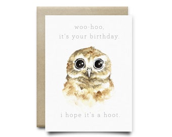 PRINTABLE Owl Greeting Card  | Birthday Card | cute Card, printable card,printable birthday card,digital download, funny card, owl card gift
