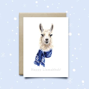 Carte Hanoucca | Carte Pour Les Fêtes | Carte Lama | Carte drôle de Hanoucca | Carte Punny | Cadeau de Hanoucca, carte de saison, joyeux voeux de Hanoucca, lamakkah