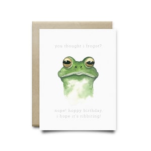 Carte de voeux à imprimer grenouille « J'espère que votre anniversaire est une fête fantastique » | carte d'anniversaire | Carte aquarelle, carte imprimable, carte d'anniversaire imprimable