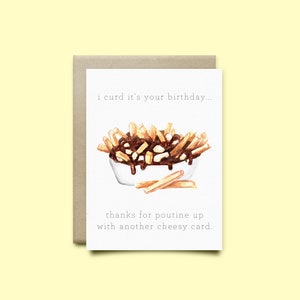 Carte d'anniversaire poutine. C'est ton anniversaire, carte d'anniversaire, carte aquarelle, carte drôle, carte nourriture, cadeau poutine, carte poutine, cadeau gourmand