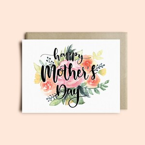 carte pour la fête des mères | Carte de maman, aquarelle, cadeau de fête des mères, carte pour maman, jolie fête des mères, carte florale, fleurs de fête des mères, jolie carte
