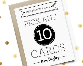 Pick Any 10 Cards | Choose Your Own Cards, Funny Greeting Cards, Bulk Greeting Cards, Funny Cards, Card Sets, Christmas Cards, Pick 10 Cards