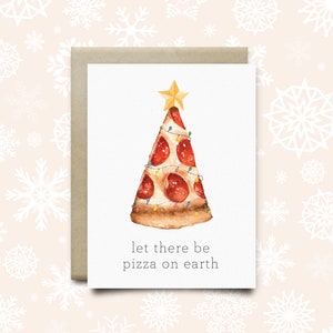 Carte de vœux pizza, carte de vœux drôle, Noël mignon, carte de Noël de jeu de mots, carte de Noël drôle, carte de vœux drôle, cadeau pizza, Noël pizza