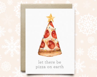 Pizza Holiday Card,funny holiday card,Cute Christmas,pun christmas card,Funny Christmas card,funny holiday card,pizza gift, pizza christmas