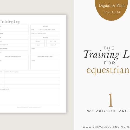 UPDATED Equestrian Trainers Log Horse Training Log Trainer Etsy