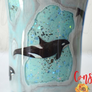 Orca Killer Whale Glacier Tumbler, *Available in multiple sizes*, Orcinus orca, Toothed Whale, Arctic, Ocean Mammals, Puget Sound