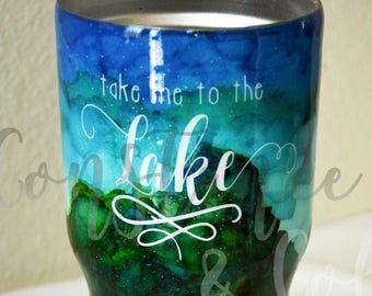 Take me to the Lake Stainless Steel Insulated Tumbler, Lake Life, Boating, Fishing, Swimming, Kayaking Constance and Cole