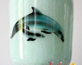 Mother Dolphin and Baby Dolphin, My Spirit Animal Is a Dolphin, Tumbler OR Water Bottle (See Description), Mother Earth, Dolphin Gifts