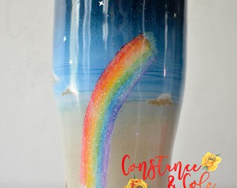 Rainbow Bridge Pet Appreciation Tumbler, Hand Painted, Pet Love, Available in Multiple Sizes