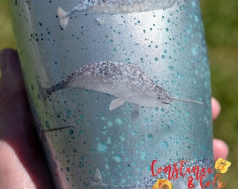 READY to SHIP Narwhal Glacier 20oz Stainless Steel Insulated Tumbler! Narwhal Gift, Narwhal Decor, Narwhal Love