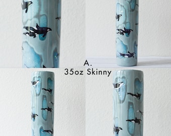 READY TO SHIP Orca Insulated Tumblers, Various sizes and shapes available, Please read the description.