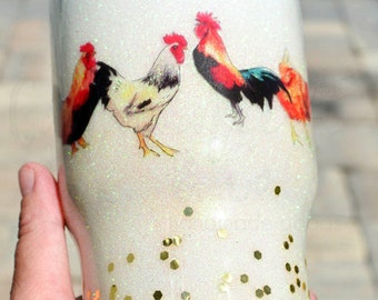 Chicken Love Crazy Chicken Lady Stainless Steel Insulated Tumbler. Farm House, Chickens, Cock, I Love My Cock, Constance and Cole