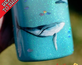 READY TO SHIP Whale Lover Gift 20oz Stainless Steel Insulated Tumbler, Whale Gift, Whale Decor, Whale Tumbler