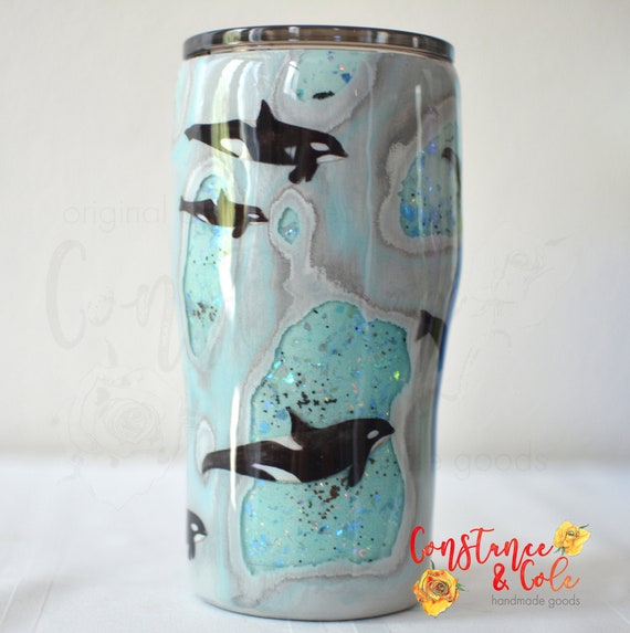 Orca Killer Whale Glacier Tumbler, available in Multiple Sizes