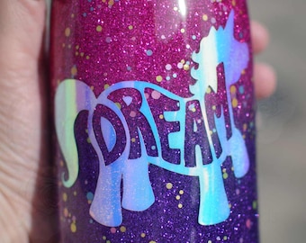 Unicorn Dream Contigo 24oz Stainless Steel Insulated Water Bottle, Color Shift, Pink Glitter, Purple Glitter, Confetti, Constance and Cole