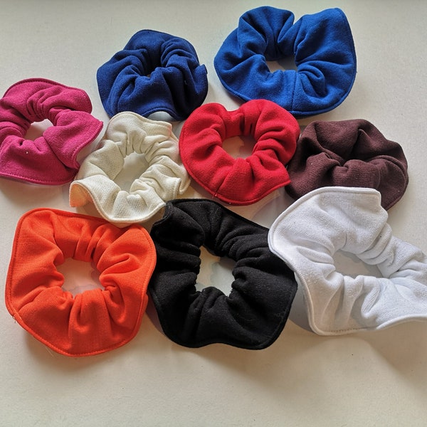 Sweatshirt fleece scrunchie, reused fabric, hair accessory