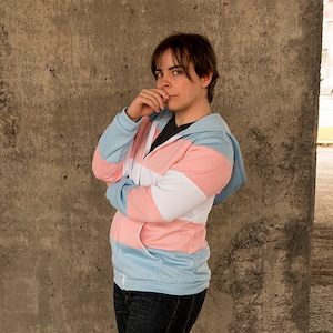 Trans pride flag hoodie
