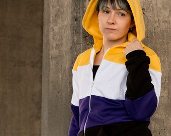 Non-binary pride flag hoodie