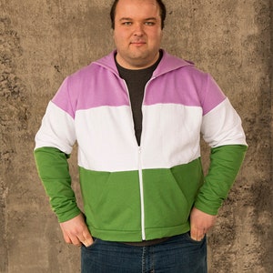 Genderqueer pride flag hoodie image 4