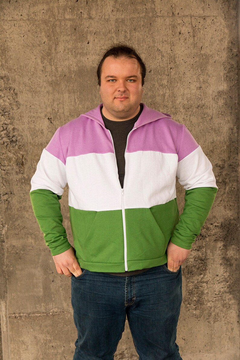 Genderqueer pride flag hoodie image 4