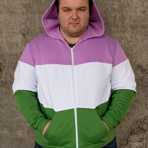 Genderqueer pride flag hoodie image 2