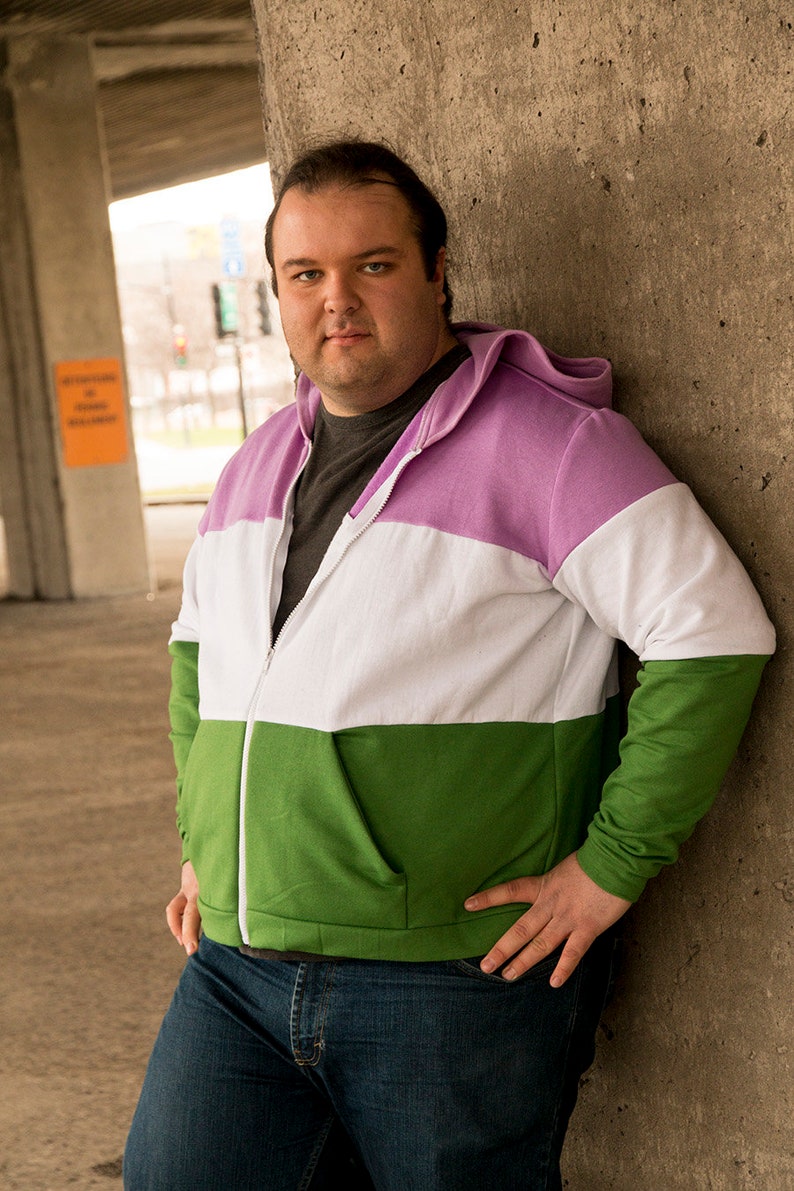 Genderqueer pride flag hoodie image 5