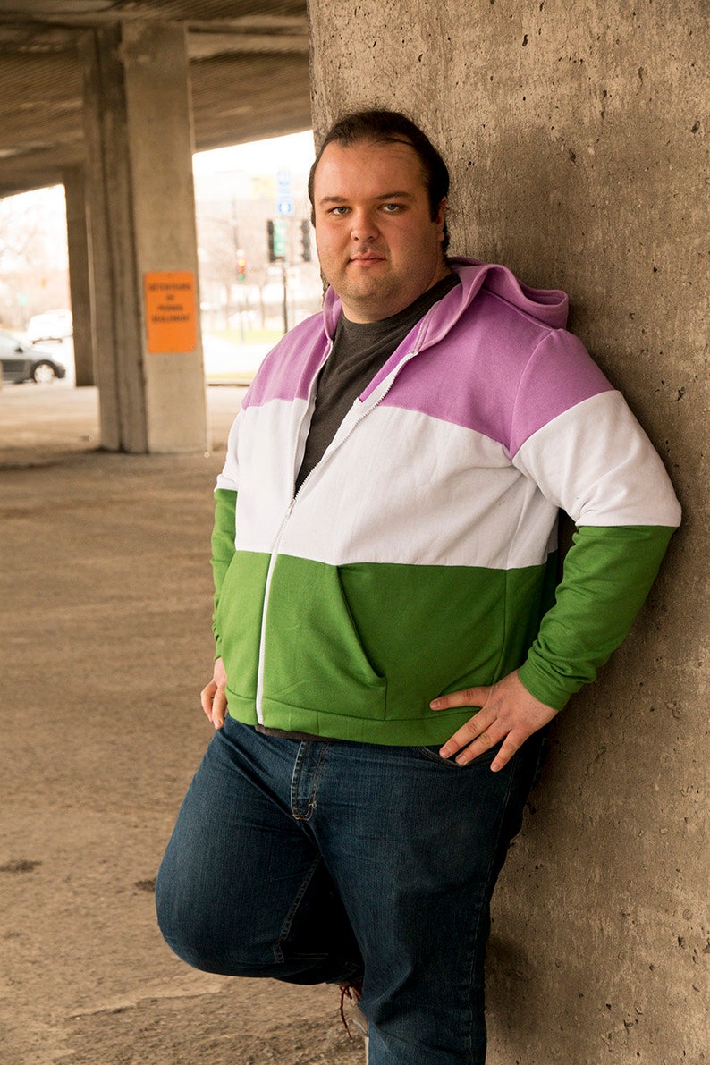 Genderqueer pride flag hoodie image 1