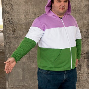 Genderqueer pride flag hoodie image 3