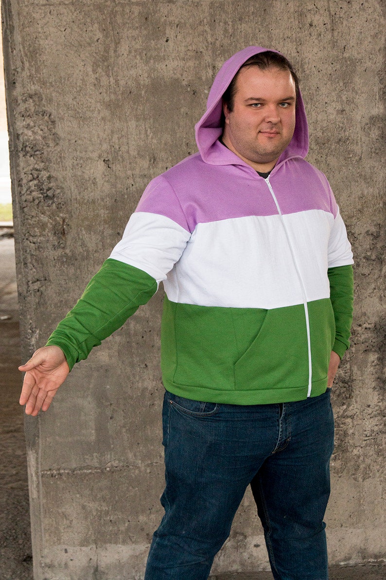 Genderqueer pride flag hoodie image 3