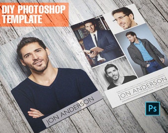 DIY Professional Model Comp Card - Zed Card - For Models and Actors - Photoshop Template
