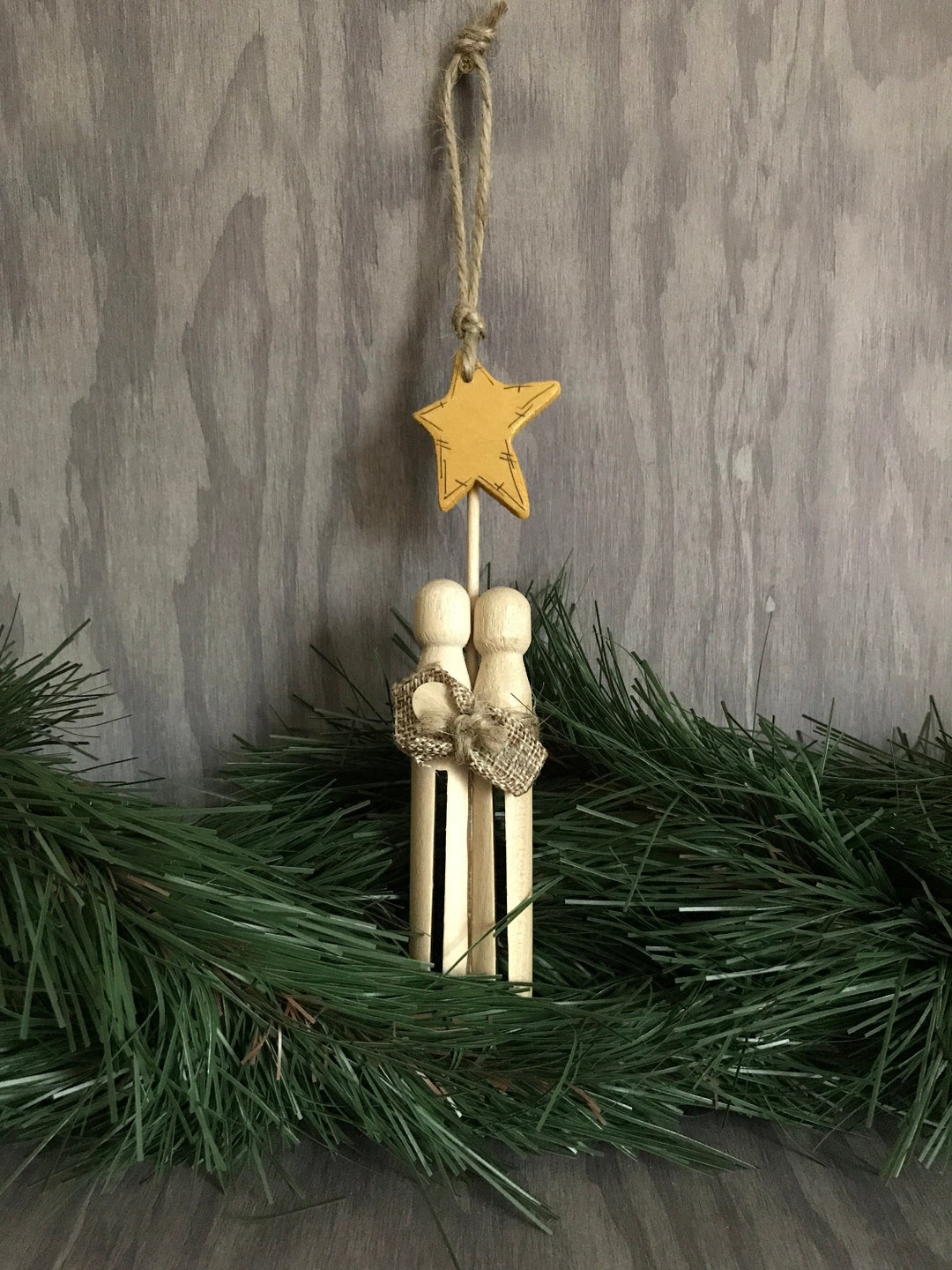 Wooden Nativity Clothespin Ornament Etsy