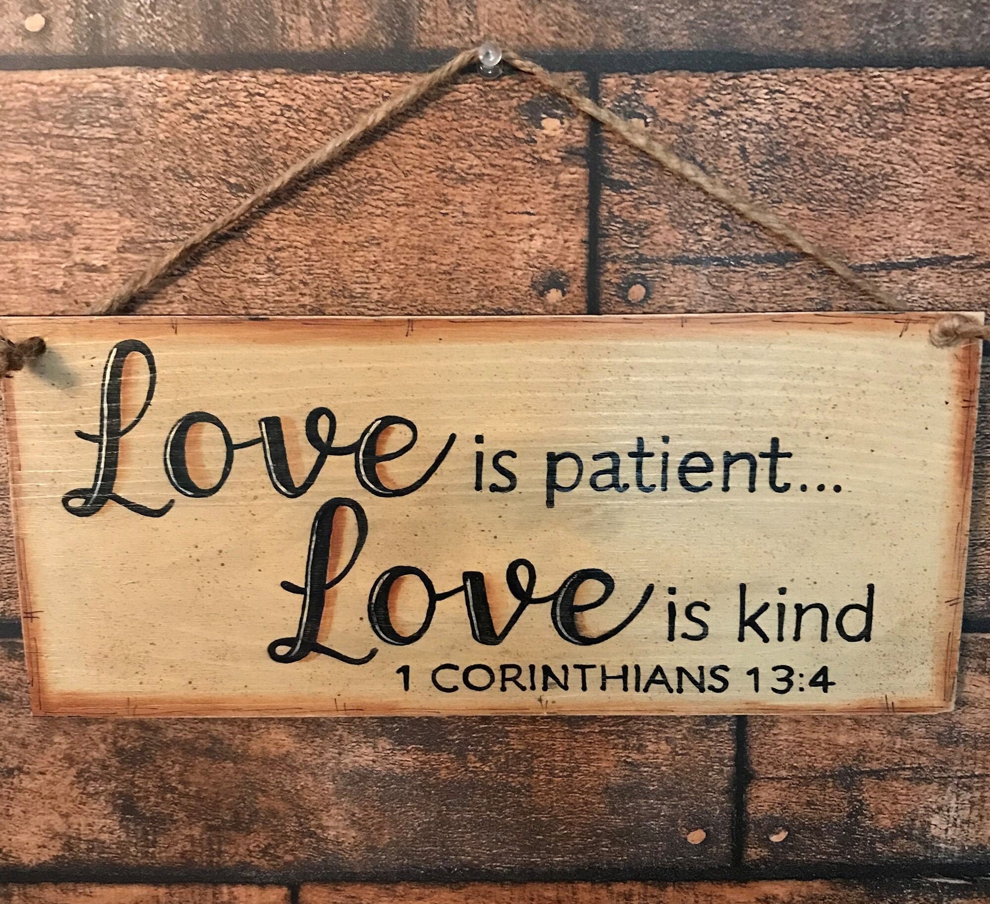 Love is Patient Love is Kind/wooden Wall Hanging/wall Decor Etsy