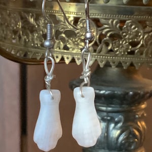 Pearl Glass Hands Earrings