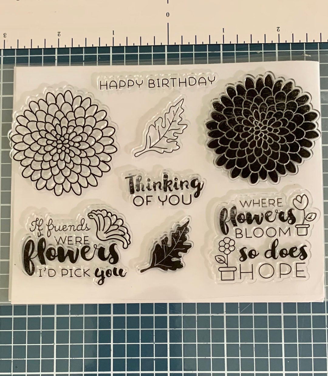 Clear Stamps Flowers Happy Birthday Assorted Clear Stamp Set to Make ...