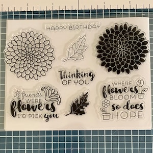 Clear stamps flowers happy birthday assorted clear stamp set to make cards, DIY coloring clear stamps Java, cup of joe