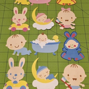 24 Babies cutouts, 24 premade diecuts baby girl, baby boy, shower decoration,baby shower card, scrapbooking images