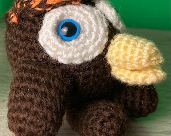 Amigurumi Owlbear di D&D prima edizione realizzato a mano