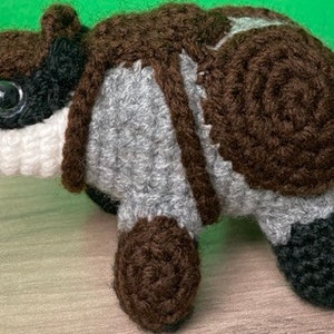 Handcrafted Armored Badger Amigurumi - Unique Fantasy Plush Toy
