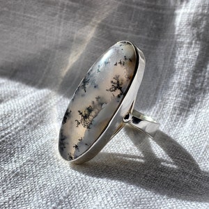 Dendrite Opal Ring - Sterling Silver Handmade Gemstone Jewelry