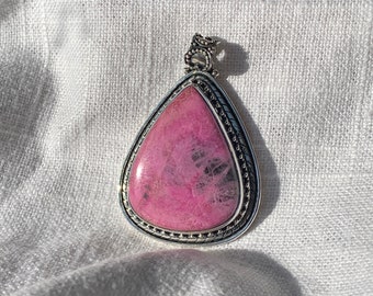 Cobalto Calcite Pendant All Natural Gemstone Set in Sterling Silver