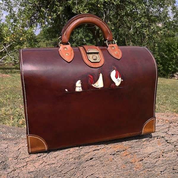 Leather Briefcase Etsy