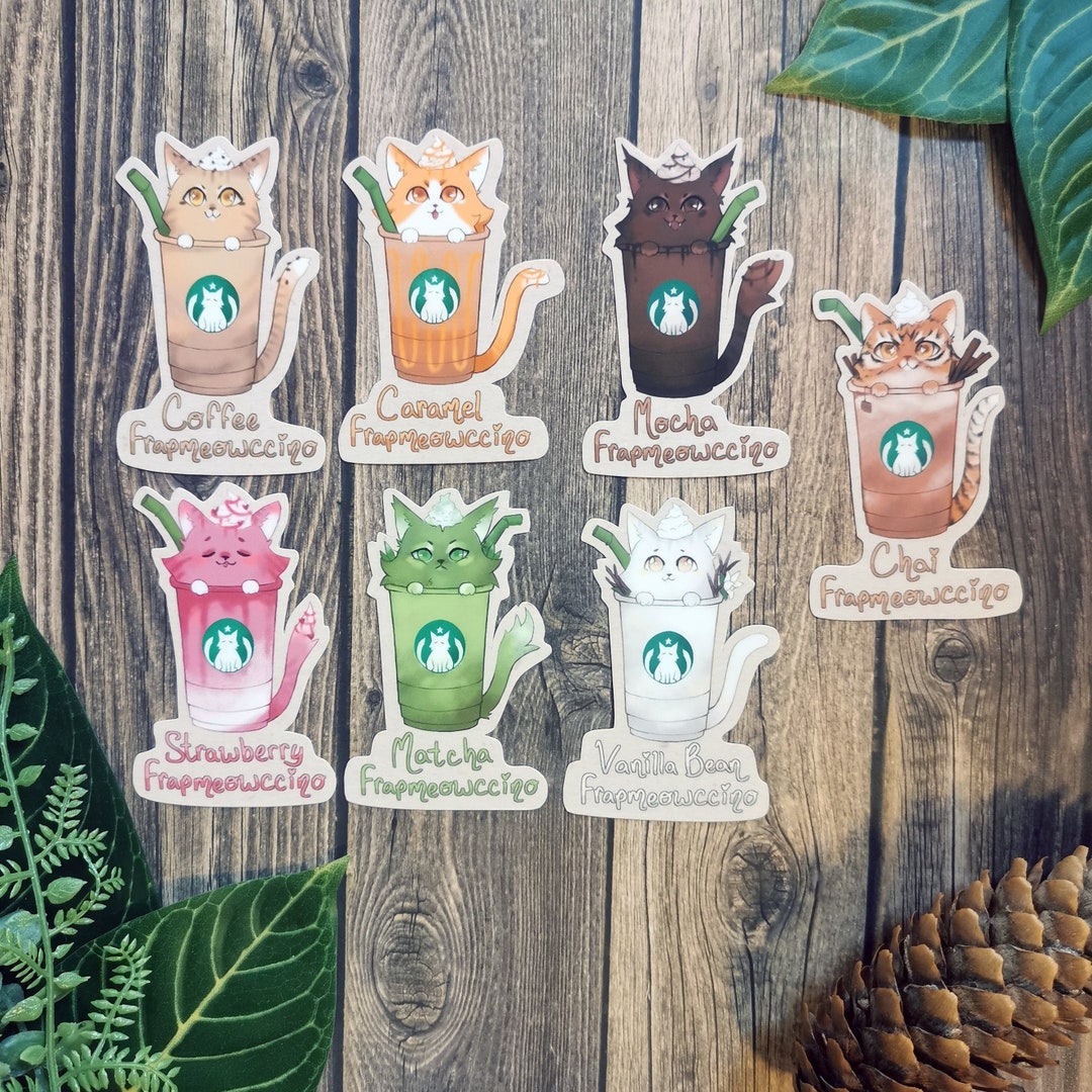 Frapmeowccino Coffee Cat Stickers VINYL WATERPROOF - Etsy France