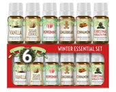 Winter Essential Premium Grade Fragrance Oil Set of 6 - Scented Oils - 10ml - Great for Candle Making, Soap Making, Slime, Diffusers