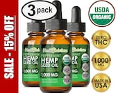 Peppermint Hemp Oil for Pain, Sleep, Anxiety, Keto Hemp Seed Extract 1000mg